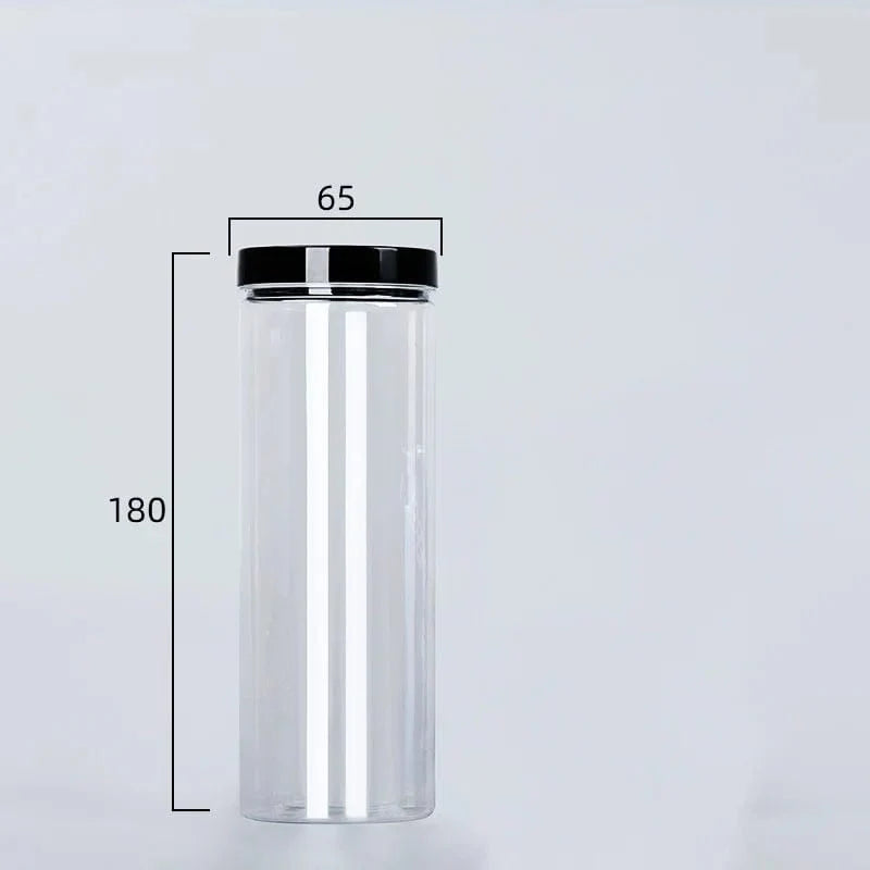 Bouteille de rangement circulaire à couvercle noir 520ml