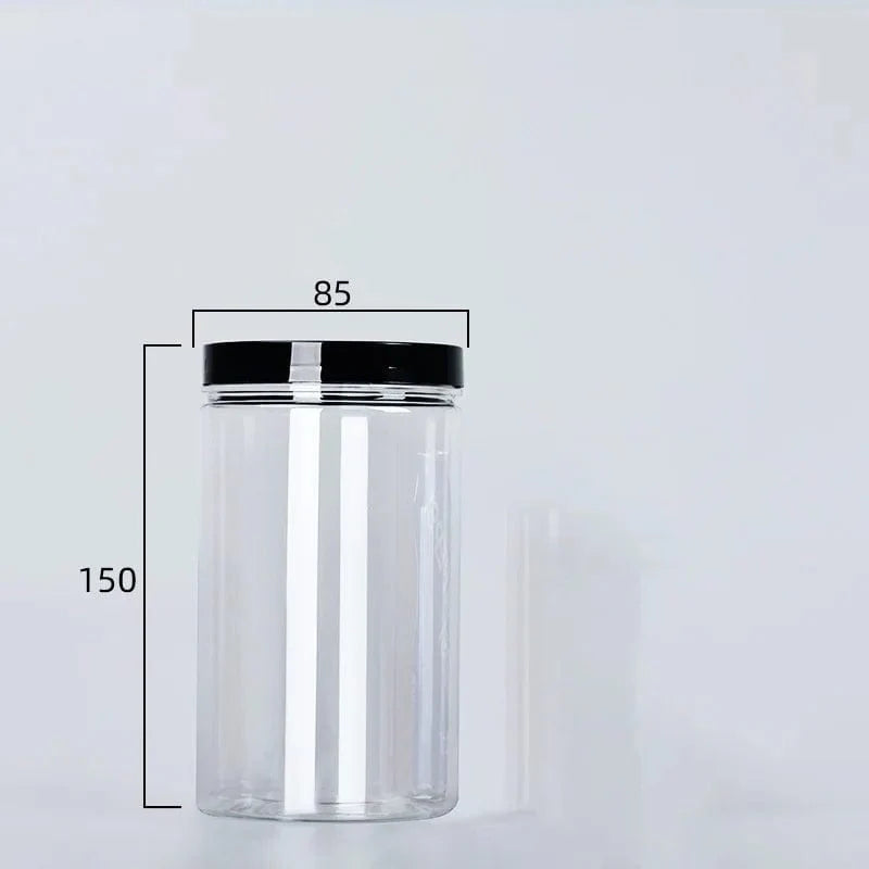 Bouteille de rangement circulaire à couvercle noir 720ml