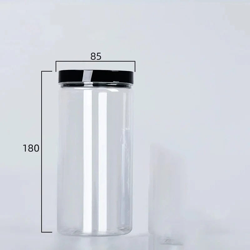 Bouteille de rangement circulaire à couvercle noir 960ml