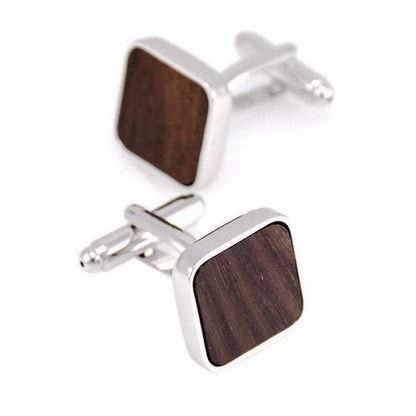 Boutons Manchettes Bois Carrés