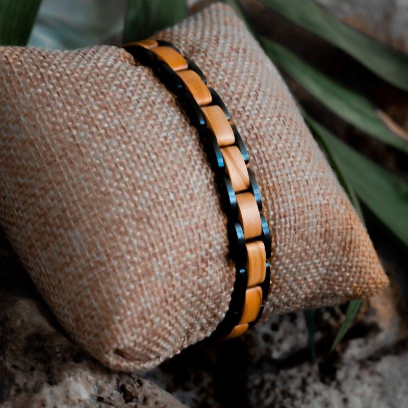 Bracelet en bois homme - Azuria Blue