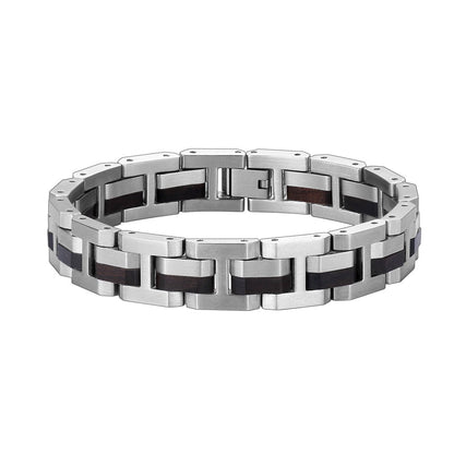 Bracelet Homme Bois - Steel Black