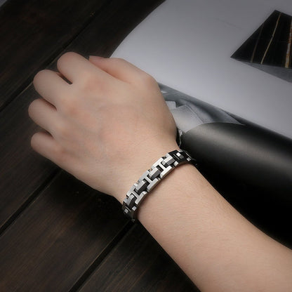 Bracelet Homme Bois - Steel Black