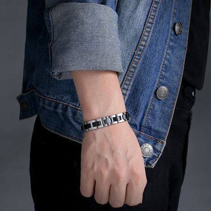 Bracelet Homme Bois - Steel Black