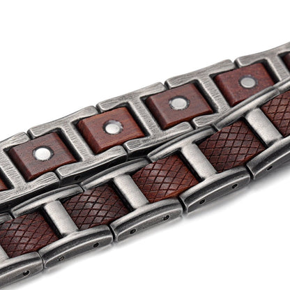 Bracelet magnetique bois - Crossed Acajou