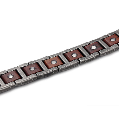 Bracelet magnetique bois - Crossed Acajou