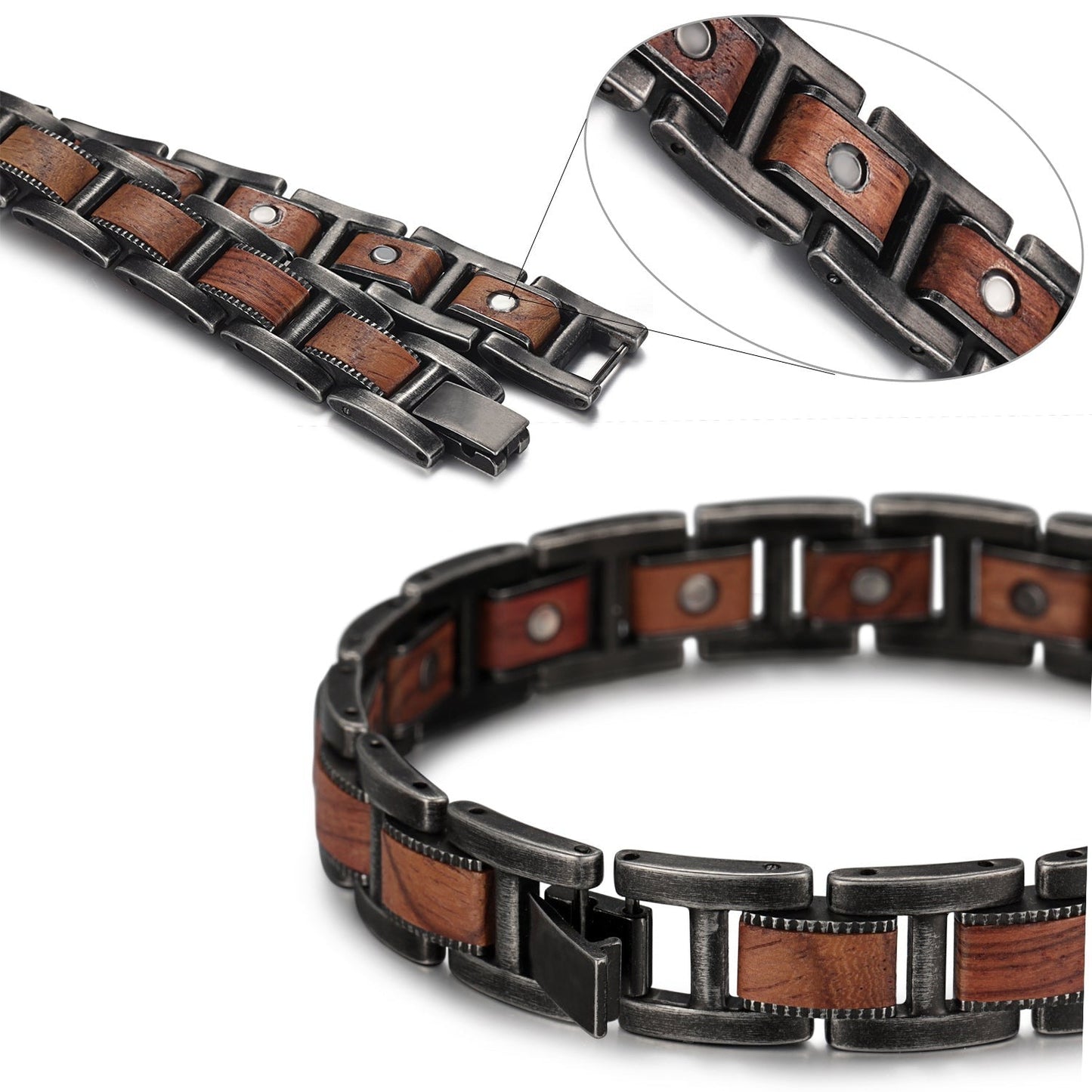 Bracelet magnetique bois - Marshal
