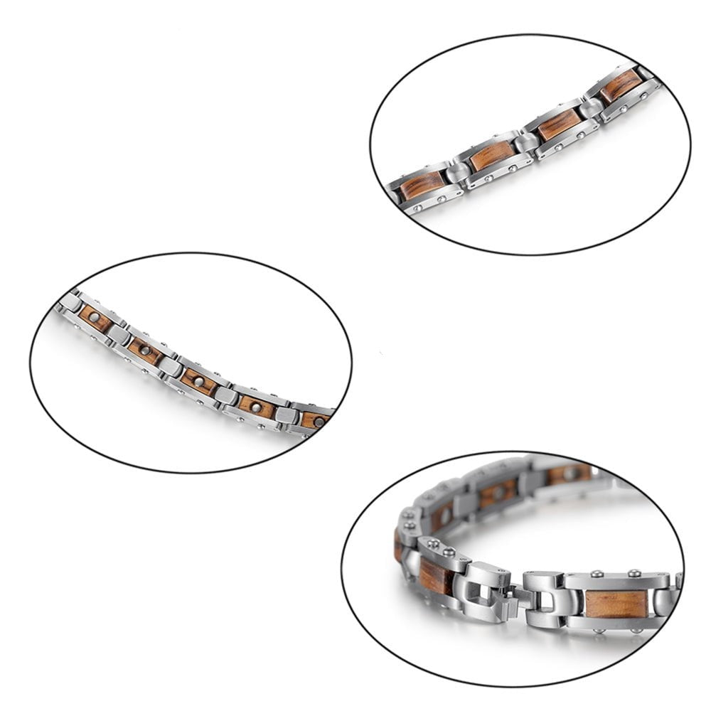 Bracelet magnetique bois - Slim Zebra