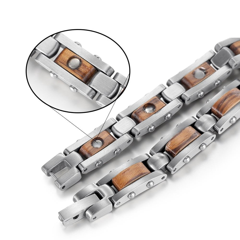 Bracelet magnetique bois - Slim Zebra