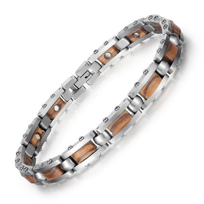 Bracelet magnetique bois - Slim Zebra