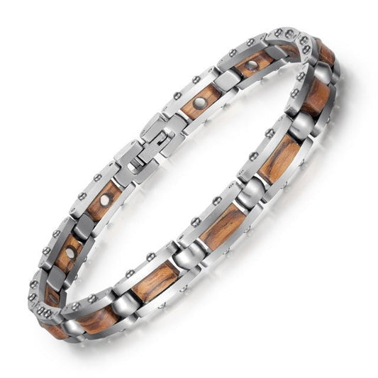Bracelet magnetique bois - Slim Zebra