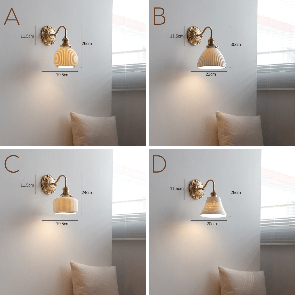 Applique Murale en Brassé et Céramique – Élégance Classique pour votre Intérieur