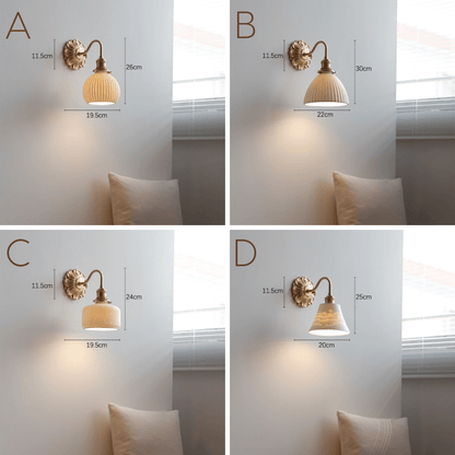 Applique Murale en Brassé et Céramique – Élégance Classique pour votre Intérieur