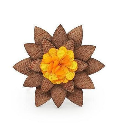 Yellow Broche en bois - Euphoria