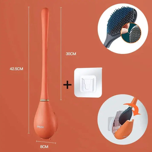 Brosse WC en Silicone élégante et hygiénique - SmartBrush Orange