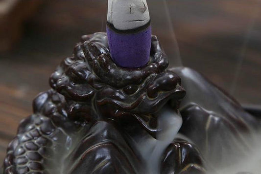 Brûleur d'encens dragon céramique