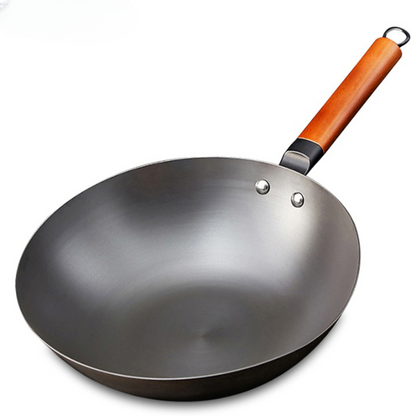 Poêle wok traditionnelle chinoise en fer faite à la main