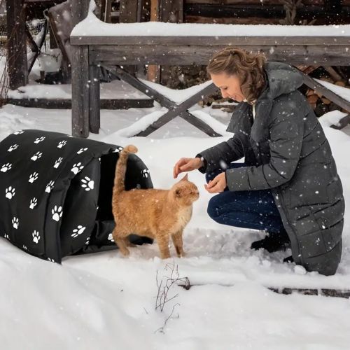cabane chat extérieur imperméable et chaude
