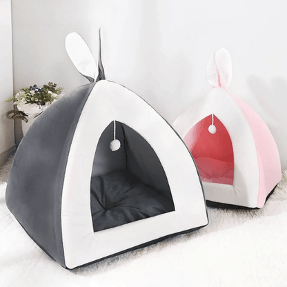 cabane pour chat oreilles de lapin