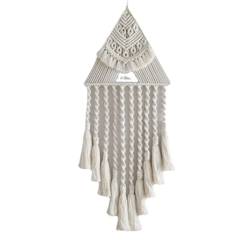 Attrape rêves Triangle Macramé Blanc