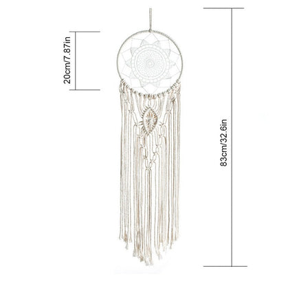 Attrape-rêves Fleur Blanc Macramé
