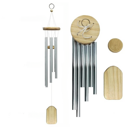 Carillon Extérieur à Six Tubes en Métal et Bois