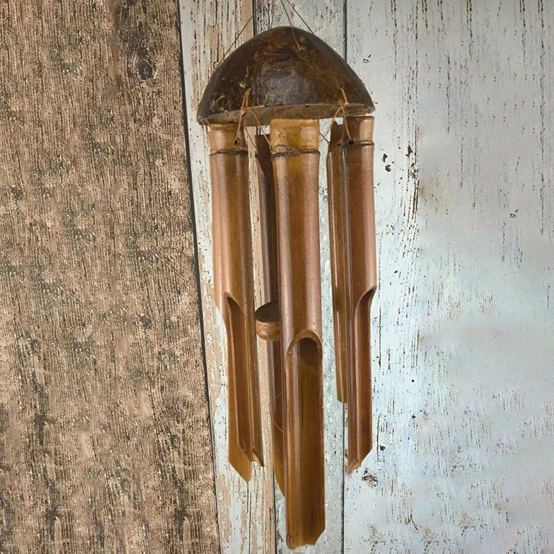 Carillon à Vent à Cinq Tubes avec Coquille de Coco