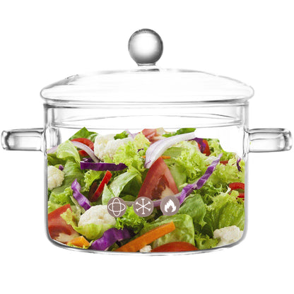 Casserole Verre Transparent à Double Poignées