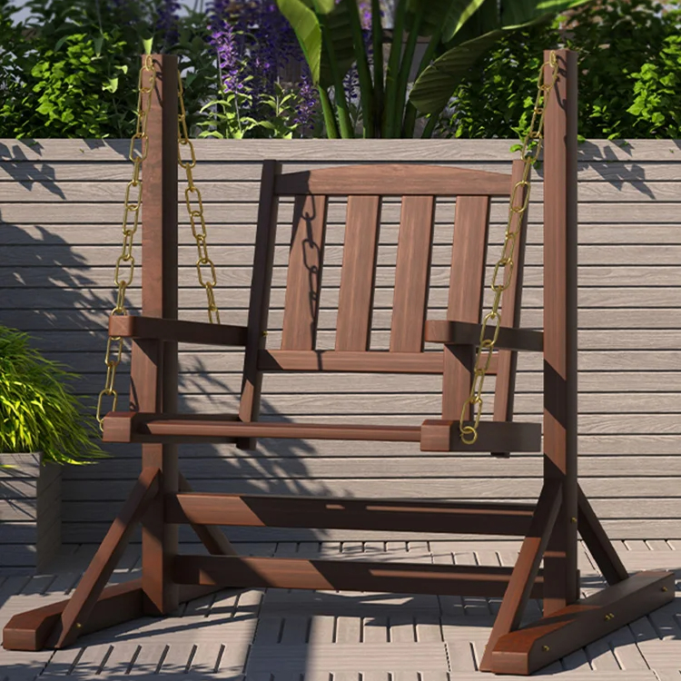 Chaise Suspendue à Bascule de Style Balançoire en Bois Massif
