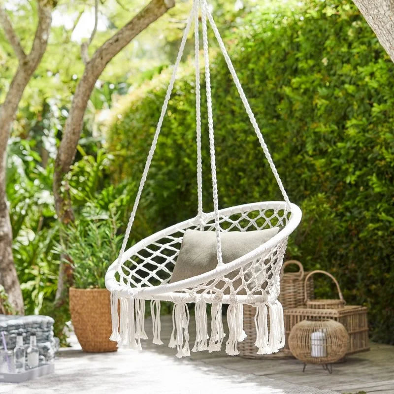 Chaise Suspendue de Style Bohème avec Pompons