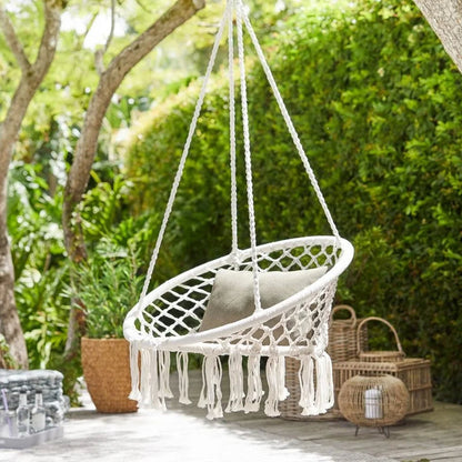 Chaise Suspendue de Style Bohème avec Pompons