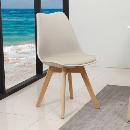 Lot de 4 Chaises Scandinaves Beige