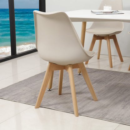 Lot de 4 Chaises Scandinaves Beige