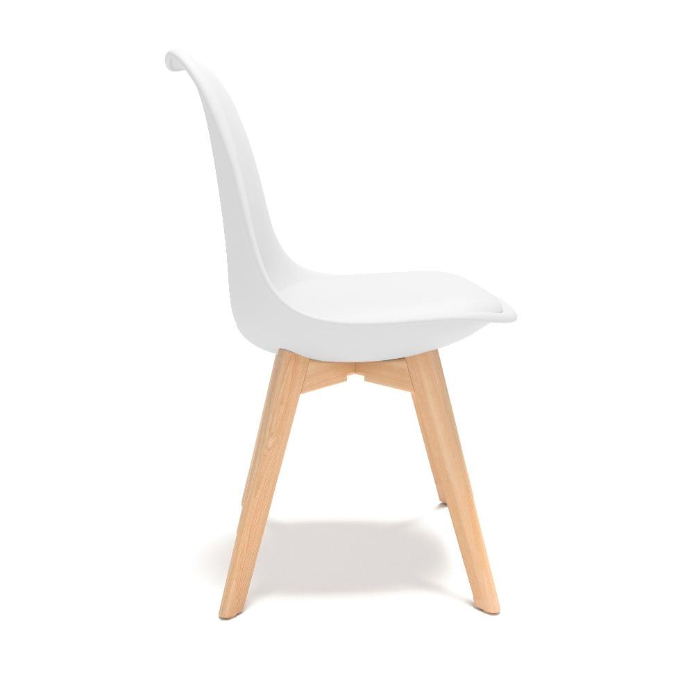 Lot de 4 Chaises Scandinaves Blanches