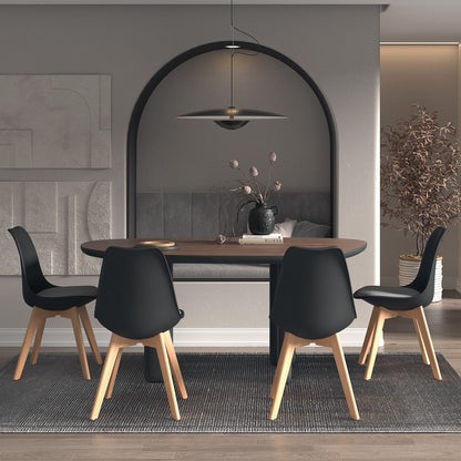Lot de 4 Chaises Scandinaves Noires