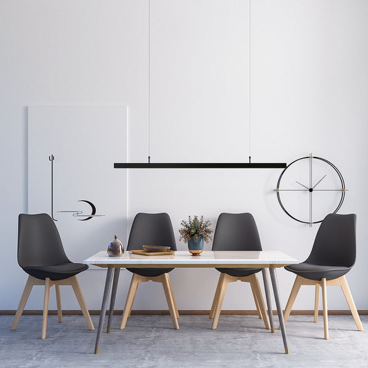 Lot de 4 Chaises Scandinaves Noires