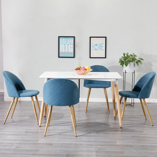 Chaises Scandinaves Velours - Bleu