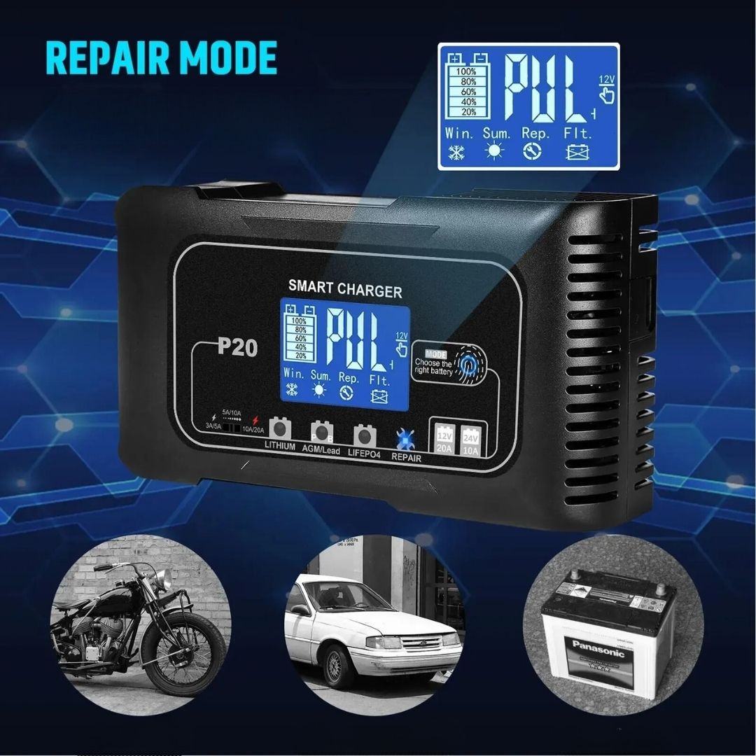 CHARGEUR BATTERIE VOITURE | Smart Battery 12/24V - 20/10A™