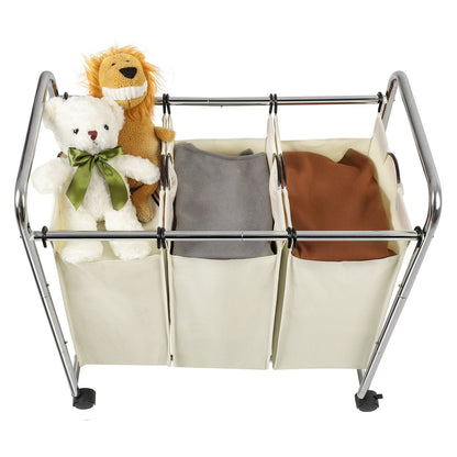 Chariot à Linge avec 3 Sacs Amovibles