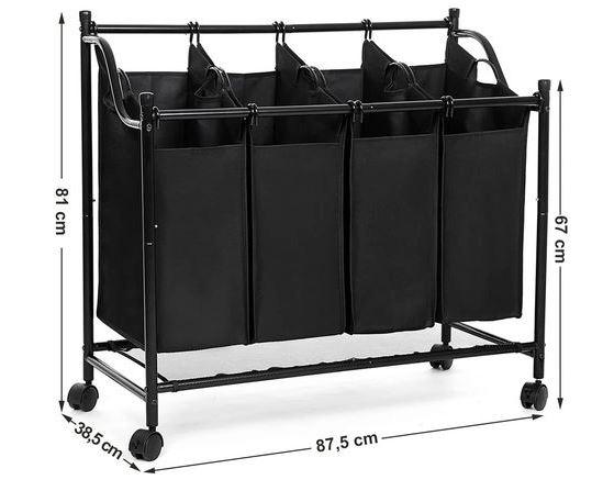 Chariot à Linge en cadre métal avec 4 sacs