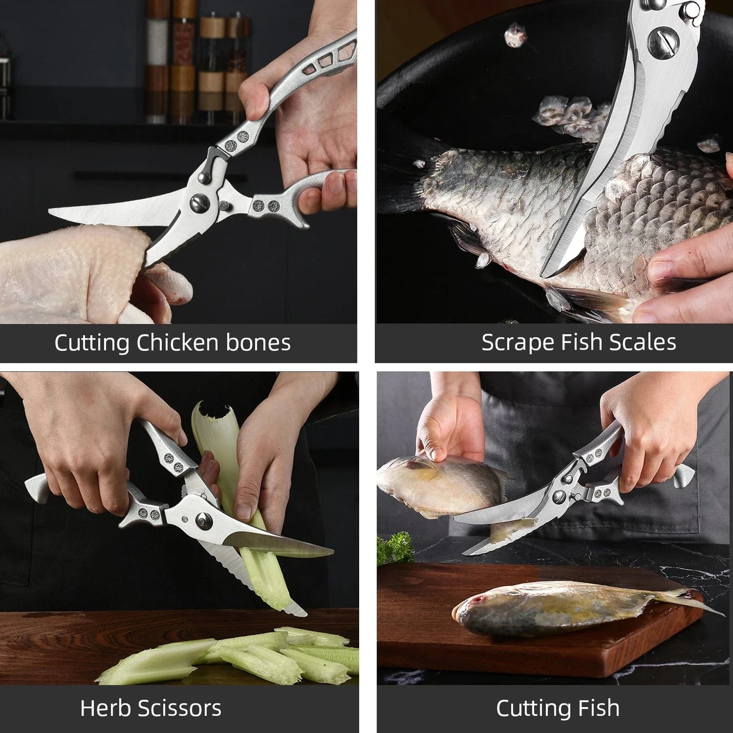 Ciseaux de Cuisine avec Lame en Acier Inoxydable 4Cr - MYVIT