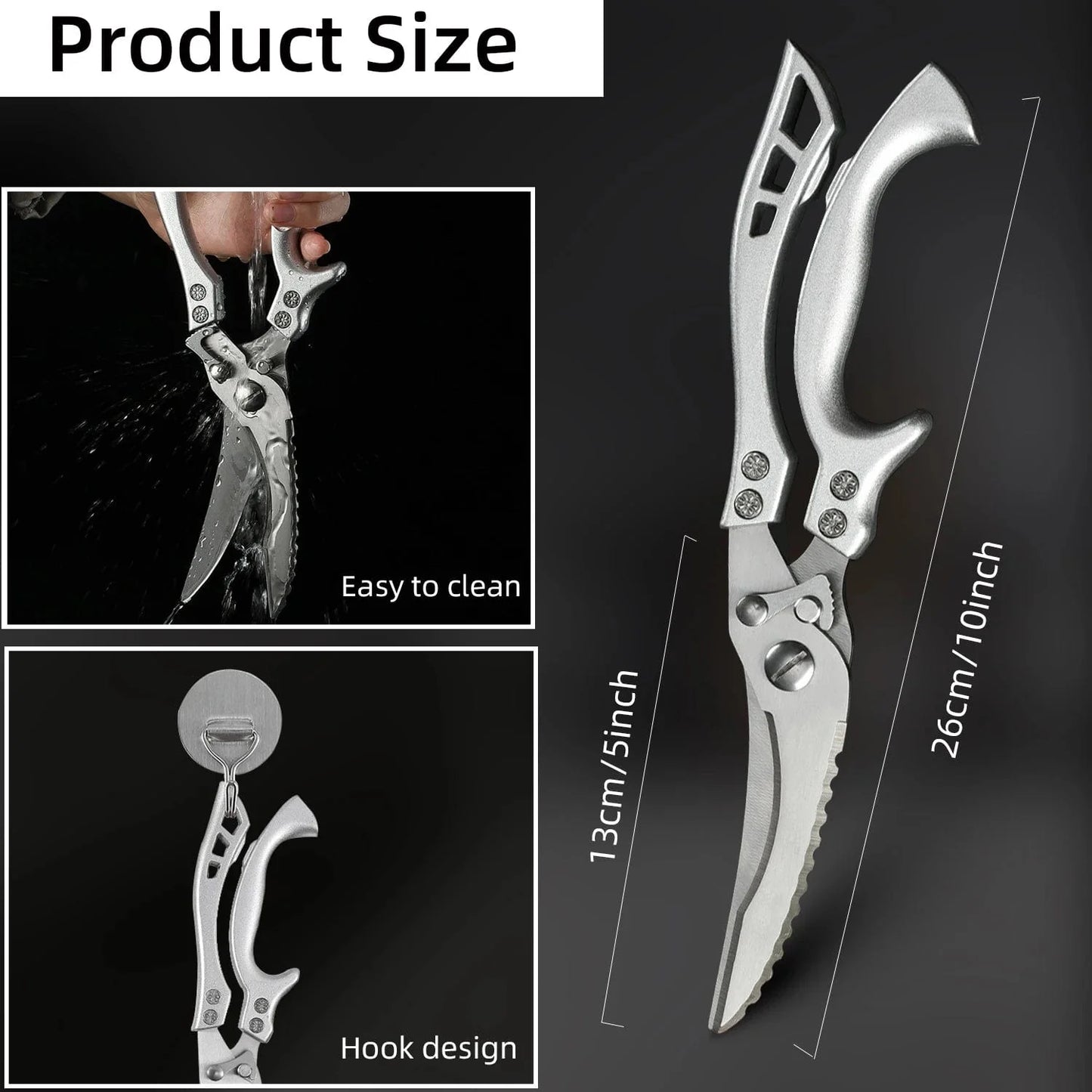 Ciseaux de Cuisine avec Lame en Acier Inoxydable 4Cr - MYVIT
