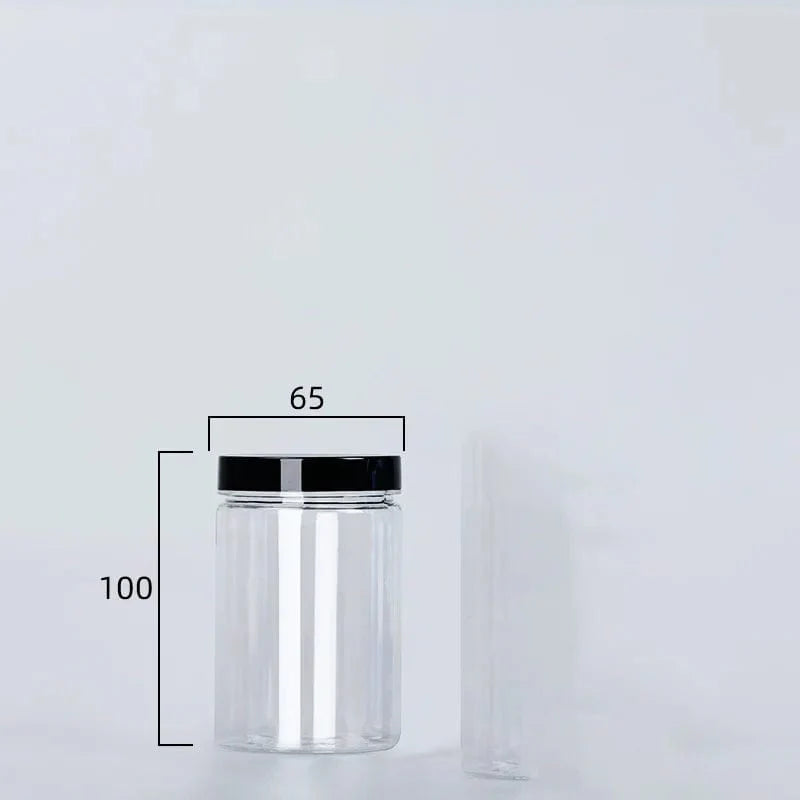Clear Sealed Can With Lid Plastic Empty Packing Bottle Circular Storage Bucket Biscuit Jar Food Grade Sealed Cans Tank Container 280ml