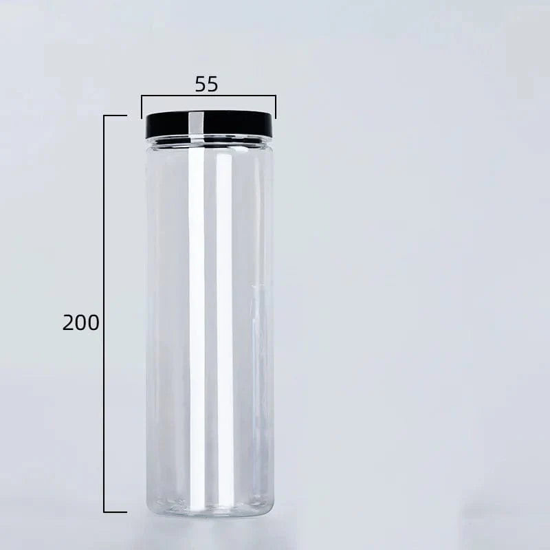 Clear Sealed Can With Lid Plastic Empty Packing Bottle Circular Storage Bucket Biscuit Jar Food Grade Sealed Cans Tank Container 428ml