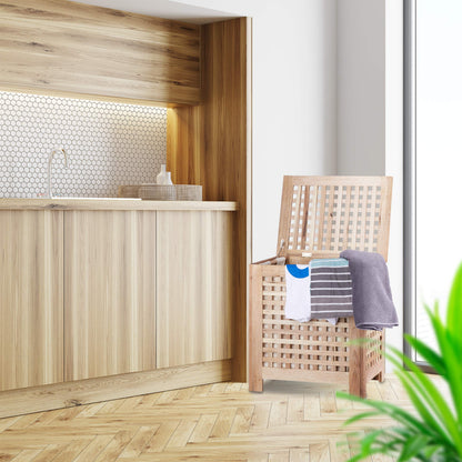 Coffre à Linge en Bois de Noyer avec Couvercle