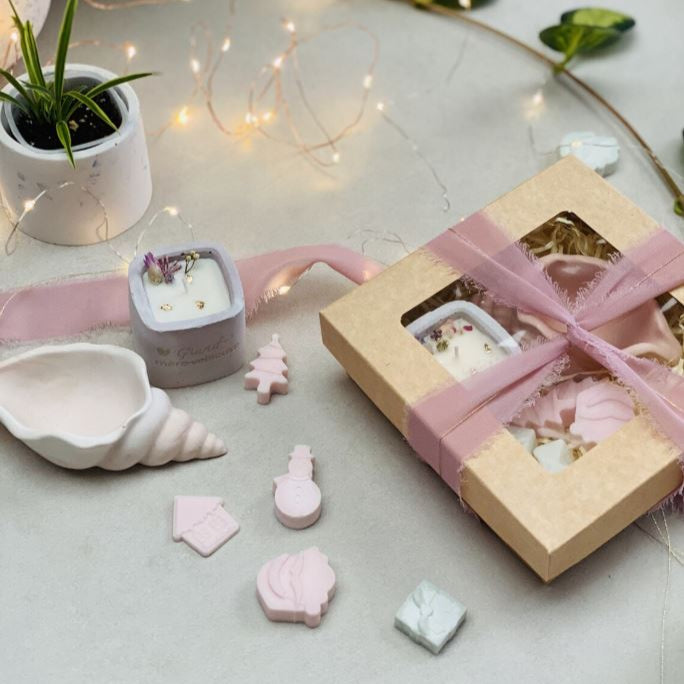 Coffret cadeau cocooning – Bougie parfumée & coupelle bijoux