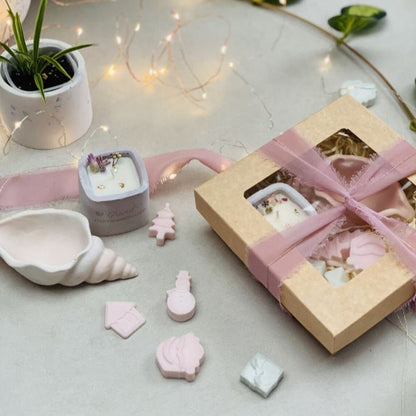 Coffret cadeau cocooning – Bougie parfumée & coupelle bijoux