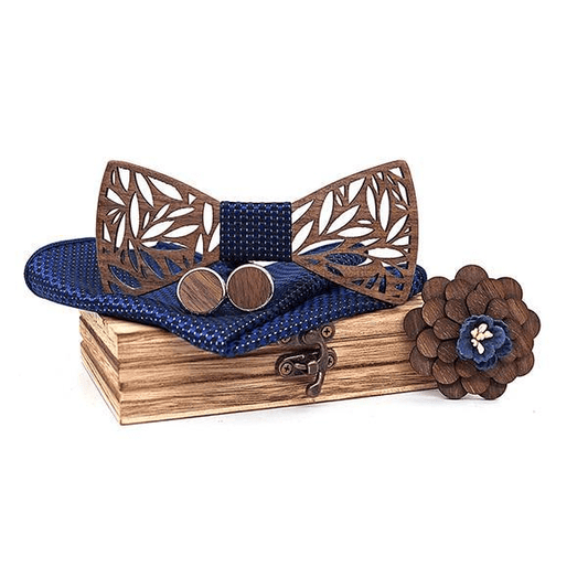 Coffret Noeud Papillon Bois - Forest Bleu Marine