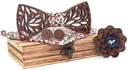 Coffret Noeud Papillon Bois - Forest Fleuri