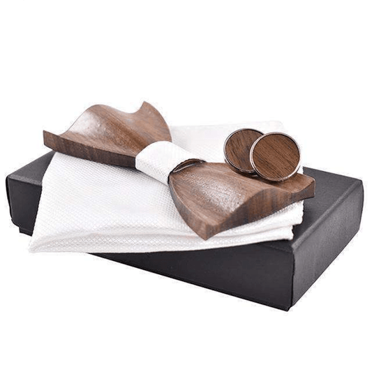 Coffret Noeud Papillon Bois - Kaga Blanc
